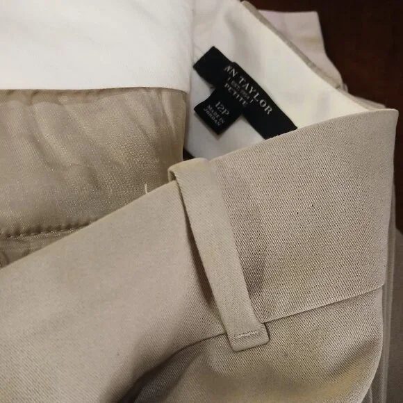 ANN TAYLOR Tan Wide Leg Dress Trousers - Picture 5 of 10